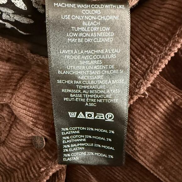 Free People corduroy pants high rise straight cotton blend boho fall winter 29 - Picture 9 of 9